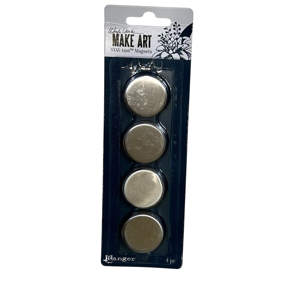 Wendy Vecchi MAKE ART STAY-TION MAGNETS 1 inch 4 piece NEW